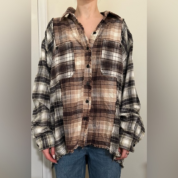 urban outfitters colorblock flannel - Picture 1 of 1